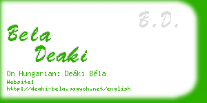 bela deaki business card